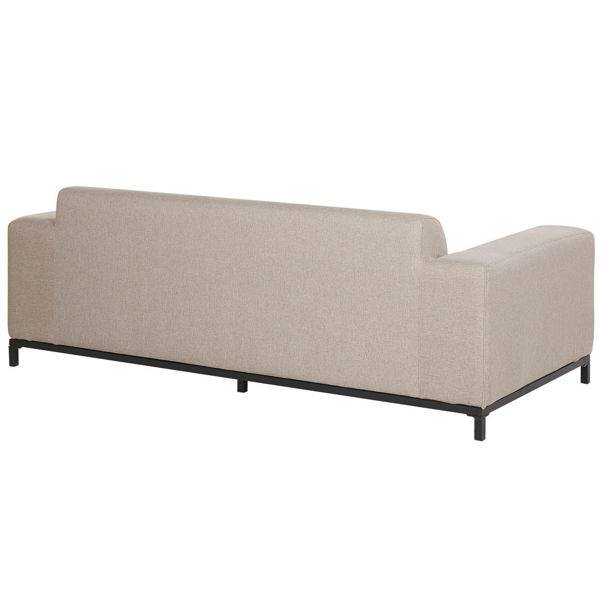 GARTENSOFA 3-Sitzer beige/schwarzes Gestell Rovigo - Beige/Schwarz, Textil (186/68/84cm) - Beliani