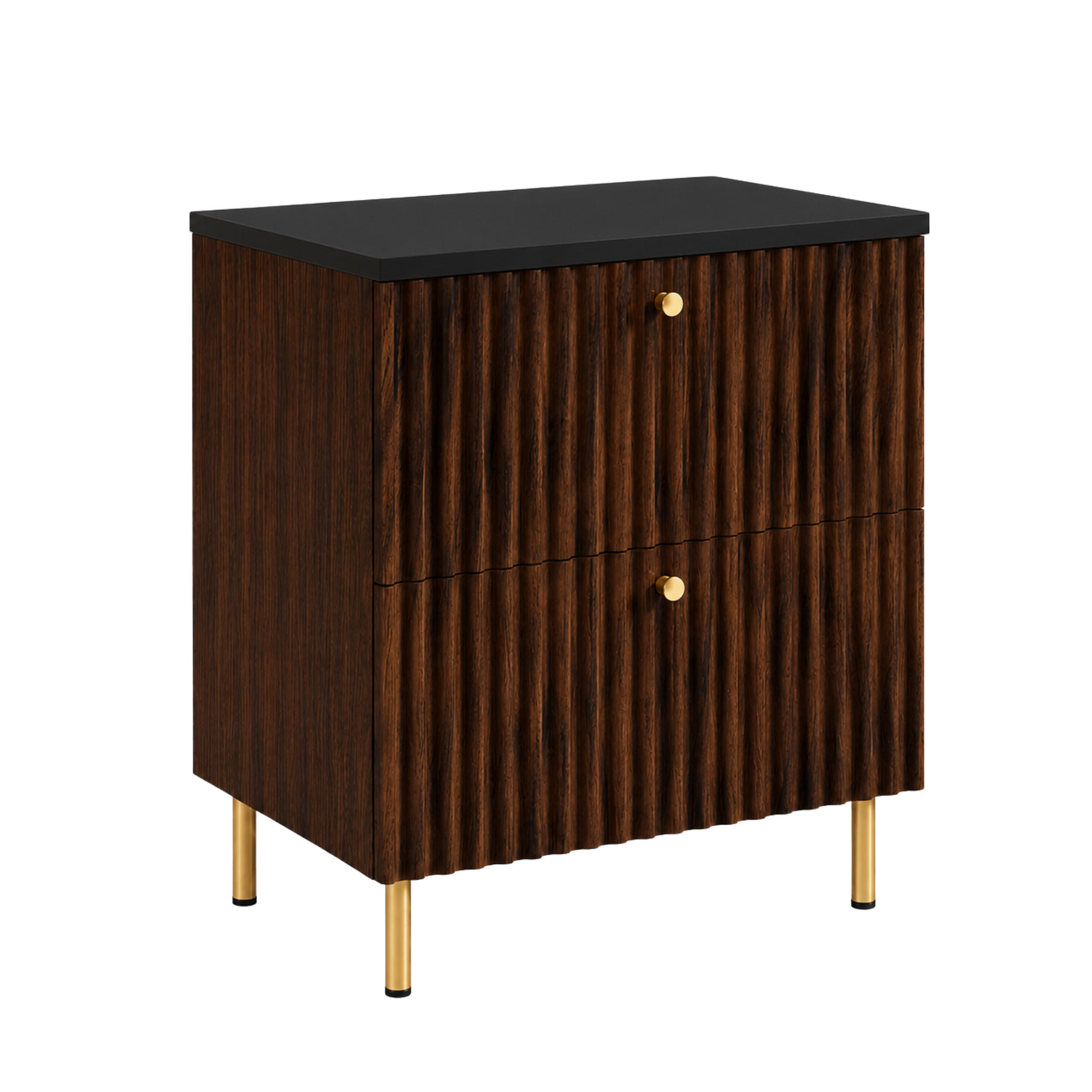 3XE Living Badezimmerschrank: Eiche, Gold 60x73.6x46 cm