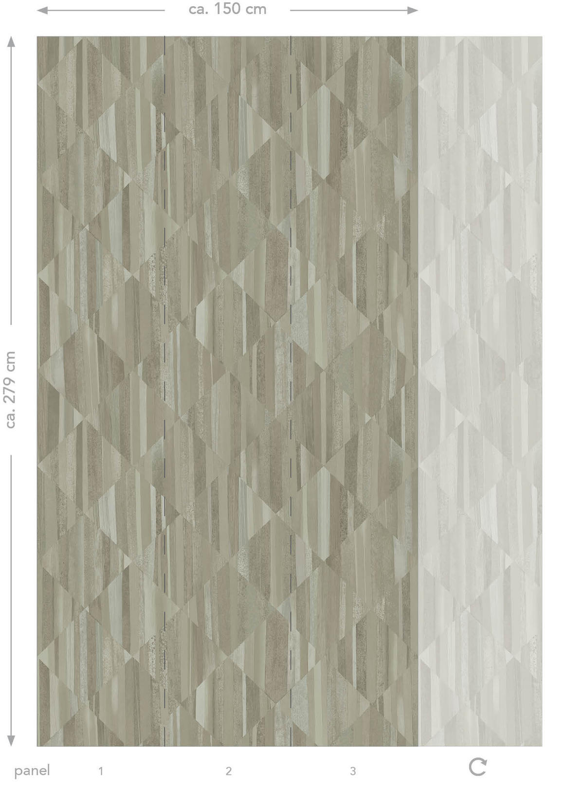 FOTOTAPETE 3D Holzoptik 150 x 279 cm - Grau, Papier (150/279cm) - Origin Wallcoverings