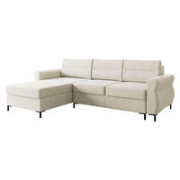ECKSOFA Berne - Creme/Schwarz, Holz/Kunststoff (258/170cm) - MIRJAN24