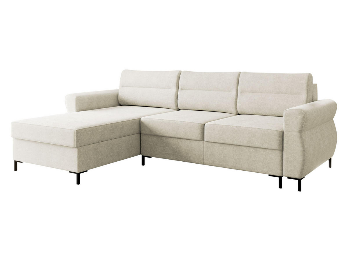 ECKSOFA Berne - Creme/Schwarz, Holz/Kunststoff (258/170cm) - MIRJAN24