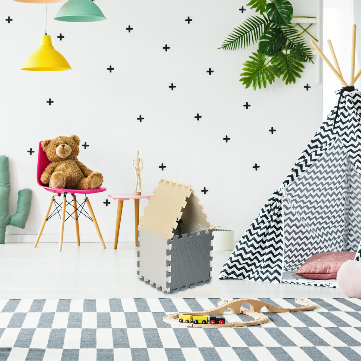 SADA puzzle matiek - viacfarebná, textil (30/30cm) - Relaxdays