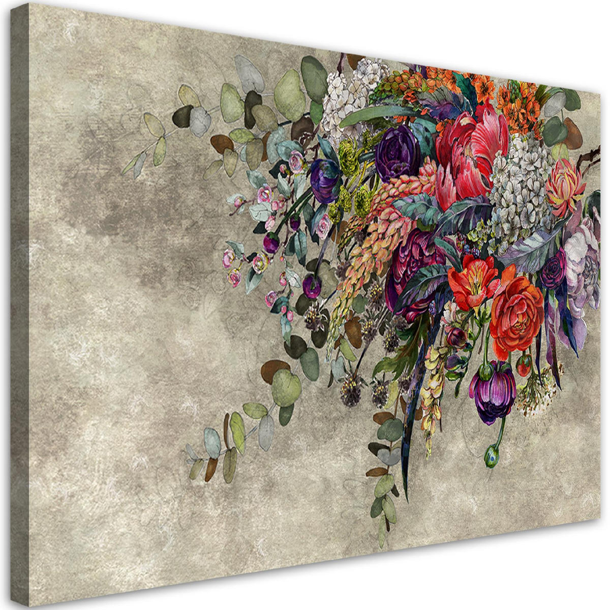 WANDBILD blumenstrauß - Beige, Textil (60/40cm) - Feeby