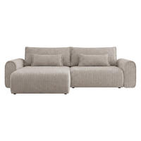 ECKSOFA Surles Cord - Schwarz/Naturfarben, Holz/Kunststoff (245/145cm) - MIRJAN24