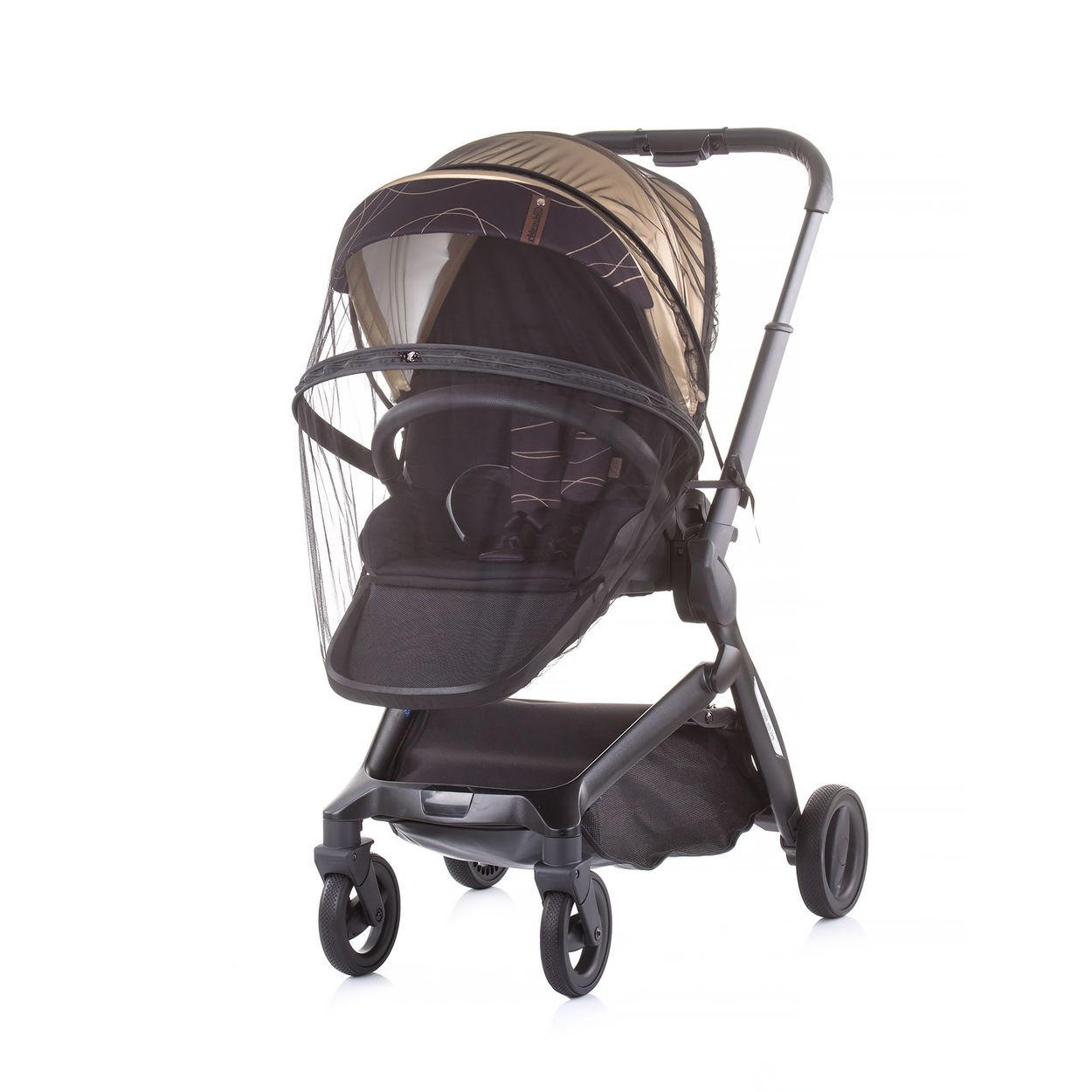 MOSKITONETZ Lux schwarz Insektenschutz, Kinderwagen, Buggy, Reißverschluss, universell passend - Schwarz, Textil - Chipolino