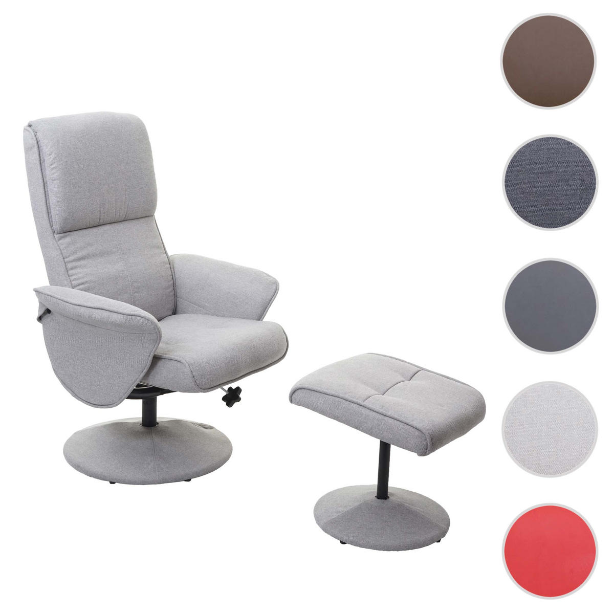 RELAXSESSEL Hellgrau - Hellgrau, Textil (75/114/125cm) - MCW
