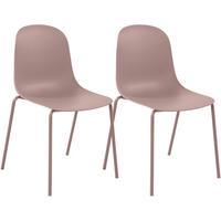 STAPELSTUHL 2 Kunststoff Pink - Pink, Kunststoff/Metall (51/85/55cm) - CLP
