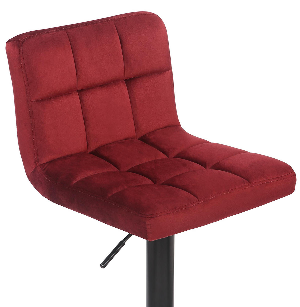 BARHOCKER 4er Set Samt Rot - Rot/Schwarz, Textil/Metall (40/85/40cm) - CLP