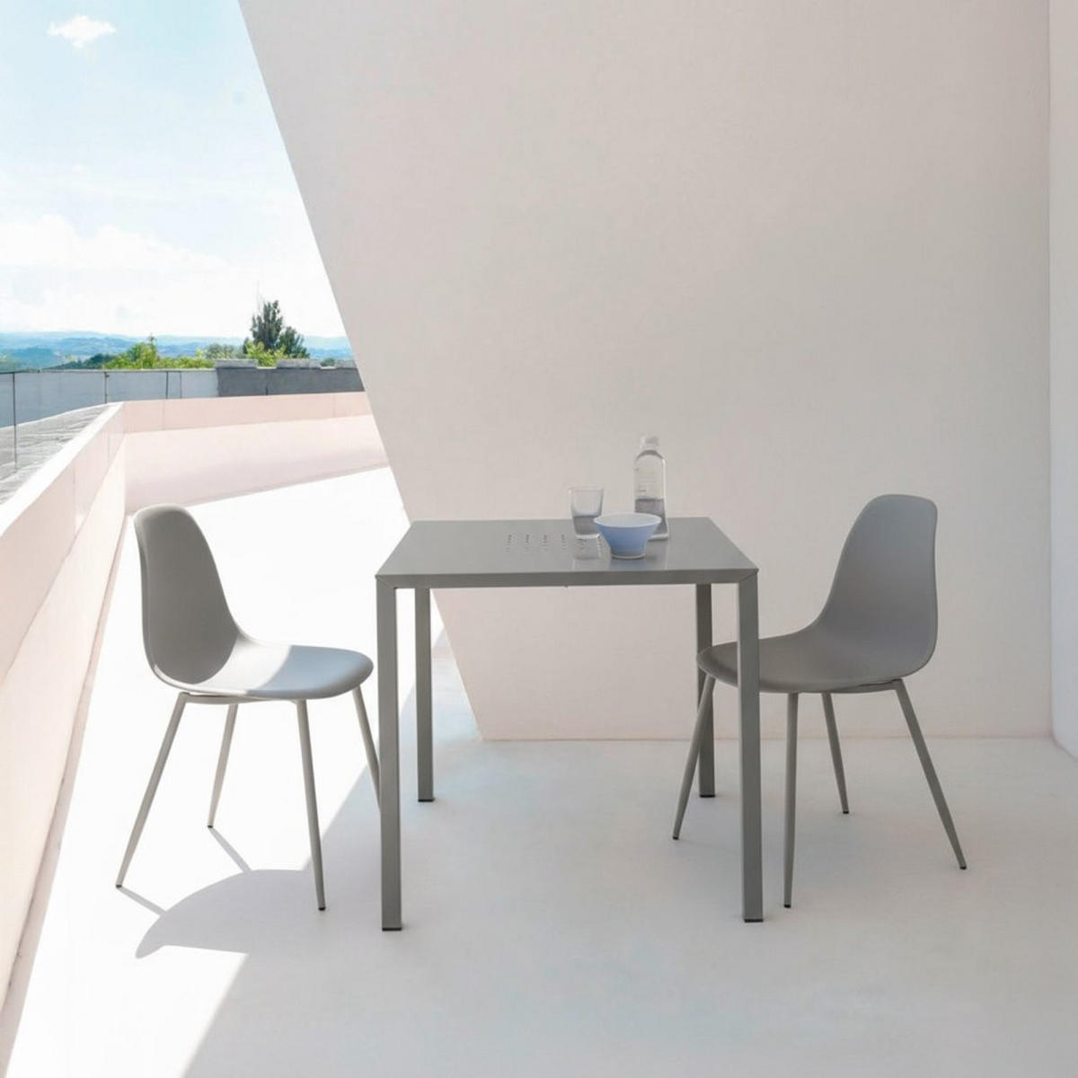 STUHL FÜR DRAUSSEN Nina Grau 45 cm x 80 cm - Grau, Kunststoff (45/80/53cm)