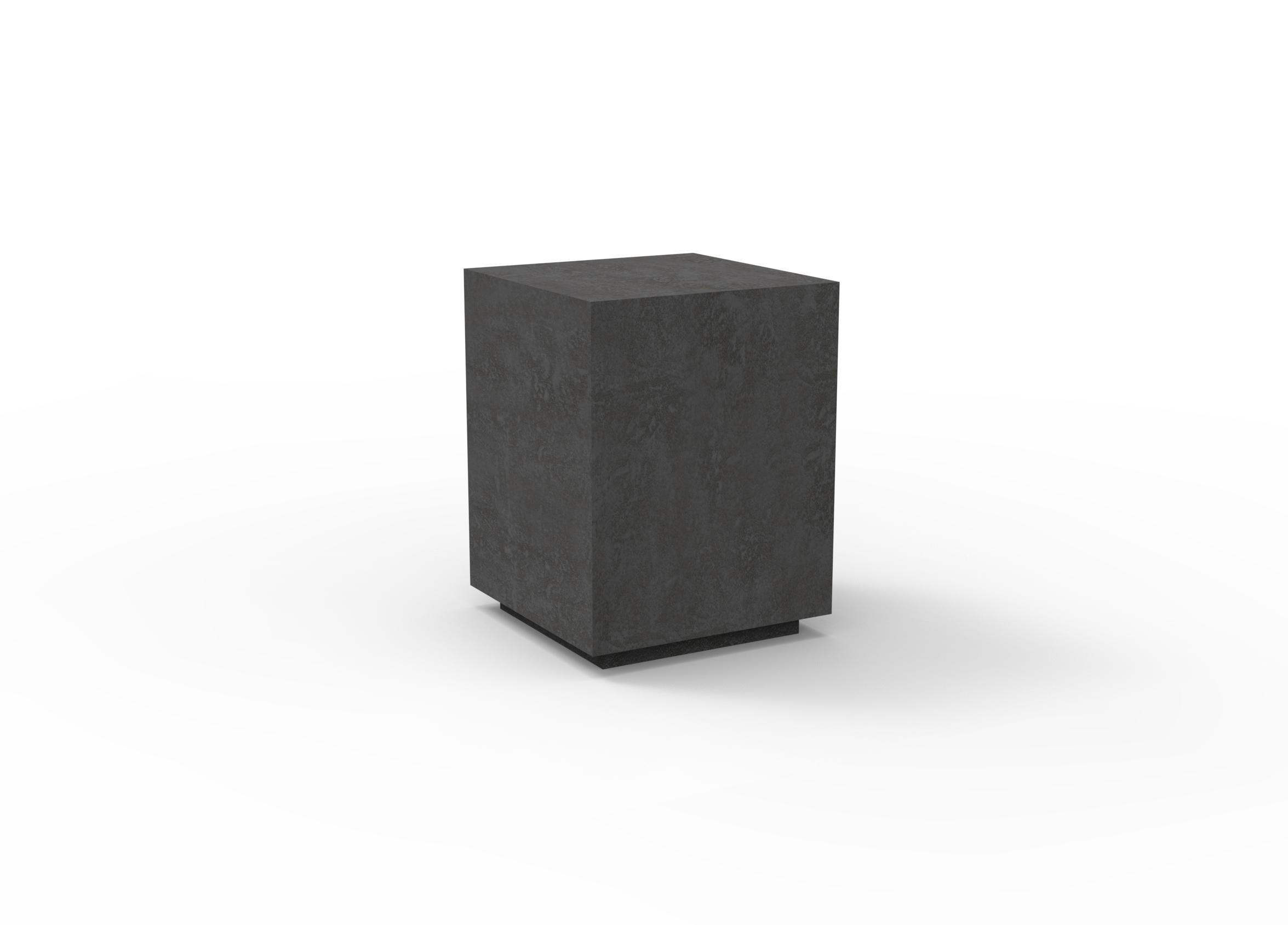 BEISTELLTISCH TEVERE aus GF-Beton, Wetterbeständig, 35x35x46 cm - Dunkelgrau, Naturmaterialien (35/35/46cm) - Elementi
