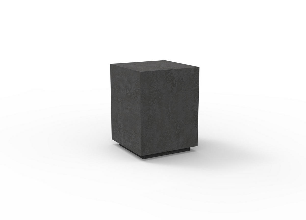 BEISTELLTISCH TEVERE aus GF-Beton, Wetterbeständig, 35x35x46 cm - Dunkelgrau, Naturmaterialien (35/35/46cm) - Elementi
