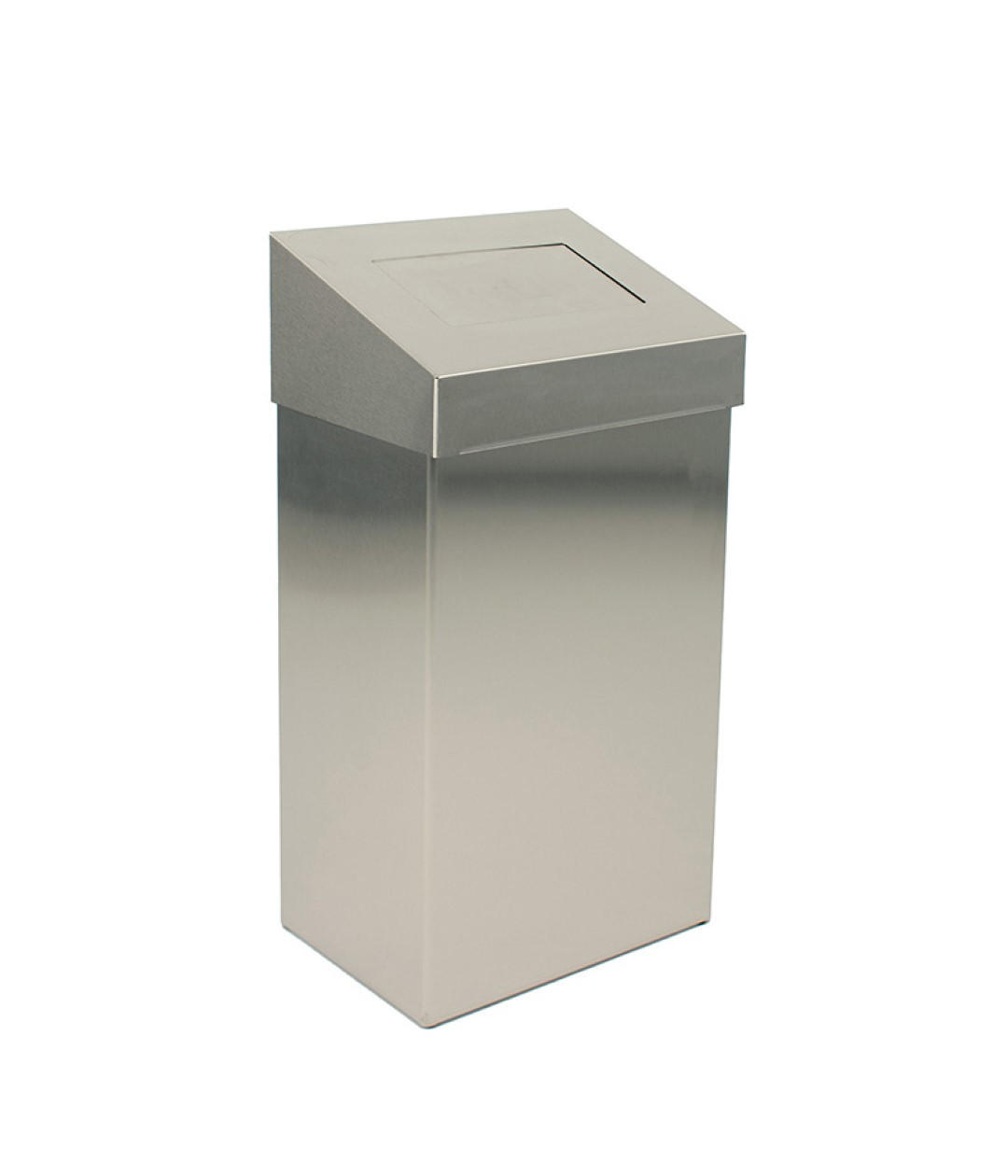 MÜLLEIMER Robuster Mit Pushdeckel 18 Liter 50 x 27,7 x 17 cm Edelstahl - Grau, Metall (27.7/50/17cm) - PROREGAL