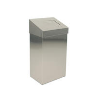 MÜLLEIMER Robuster Mit Pushdeckel 18 Liter 50 x 27,7 x 17 cm Edelstahl - Grau, Metall (27.7/50/17cm) - PROREGAL