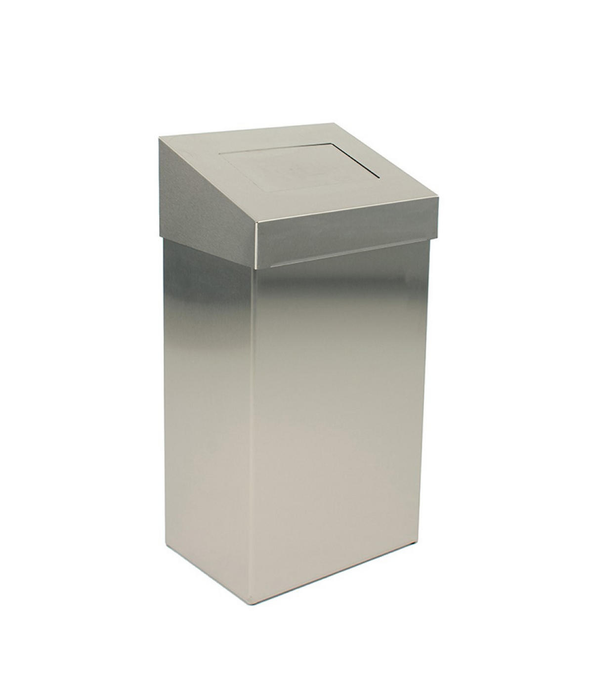 MÜLLEIMER Robuster Mit Pushdeckel 18 Liter 50 x 27,7 x 17 cm Edelstahl - Grau, Metall (27.7/50/17cm) - PROREGAL