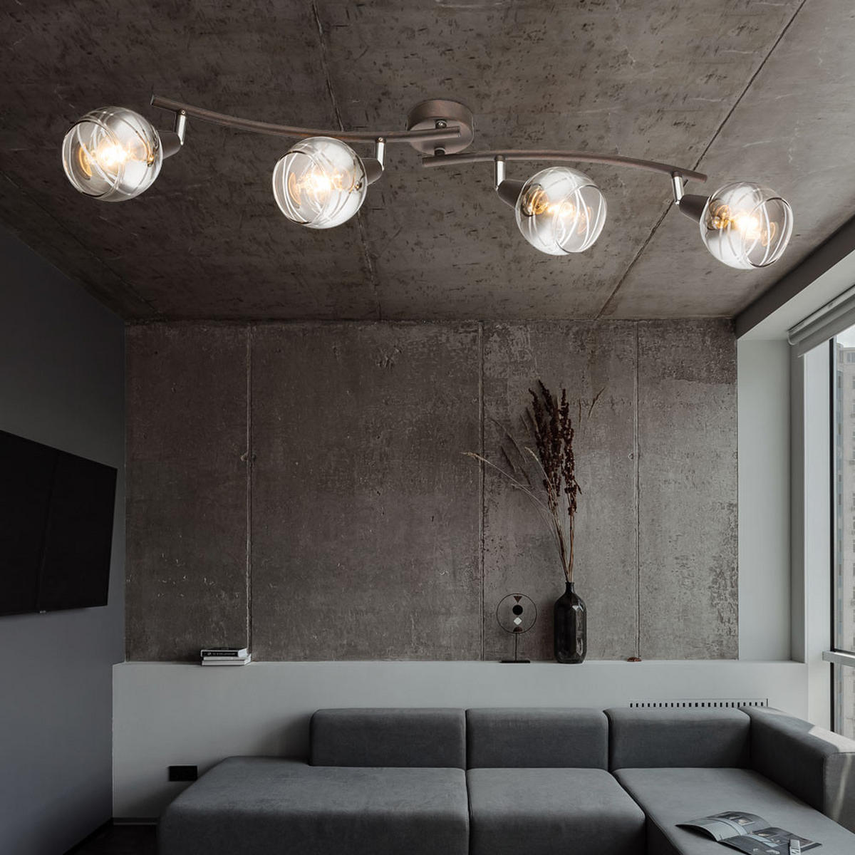 LED DECKENLEUCHTE ISLA Bronze Glas - Bronzefarben, Glas (70/31.5/21cm)