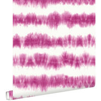 TAPETE horizontale Tie-Dye Shibori Streifen 53 cm x 10.05 m - Pink, Papier (53/1000cm) - ESTAhome