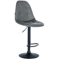 BARHOCKER Metall grau - Schwarz/Grau, Textil/Metall (47/58/56cm) - CLP