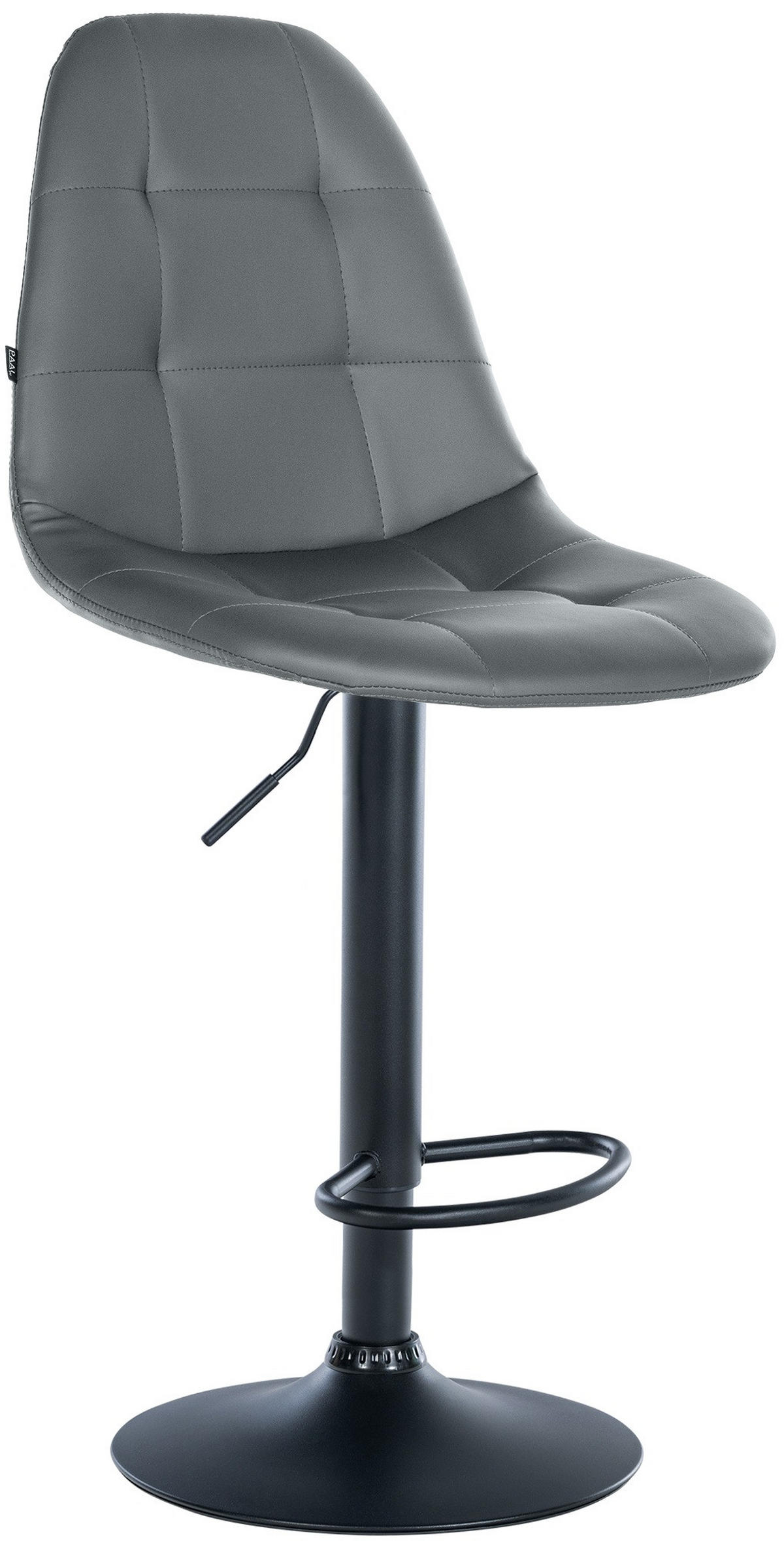BARHOCKER Metall grau - Schwarz/Grau, Textil/Metall (47/58/56cm) - CLP