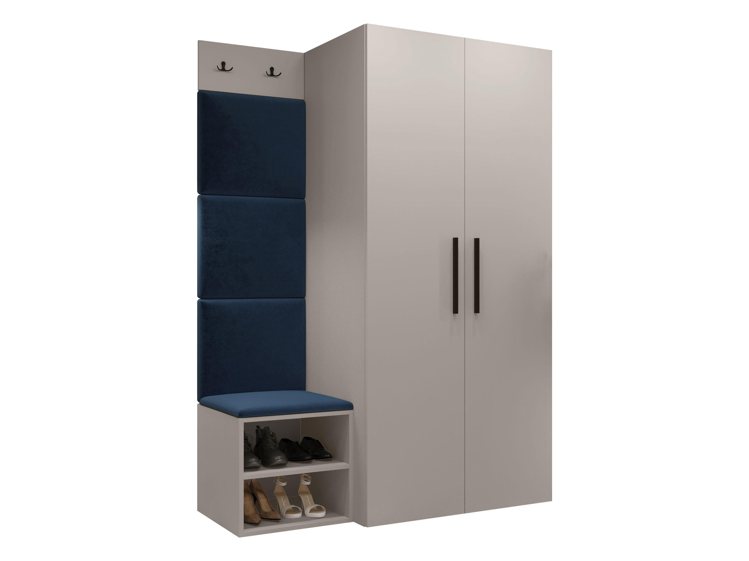 MOBILIER PENTRU HOL Medi IV - albastru/cașmir, material plastic/compozit lemnos (80/191/50cm) - MIRJAN24