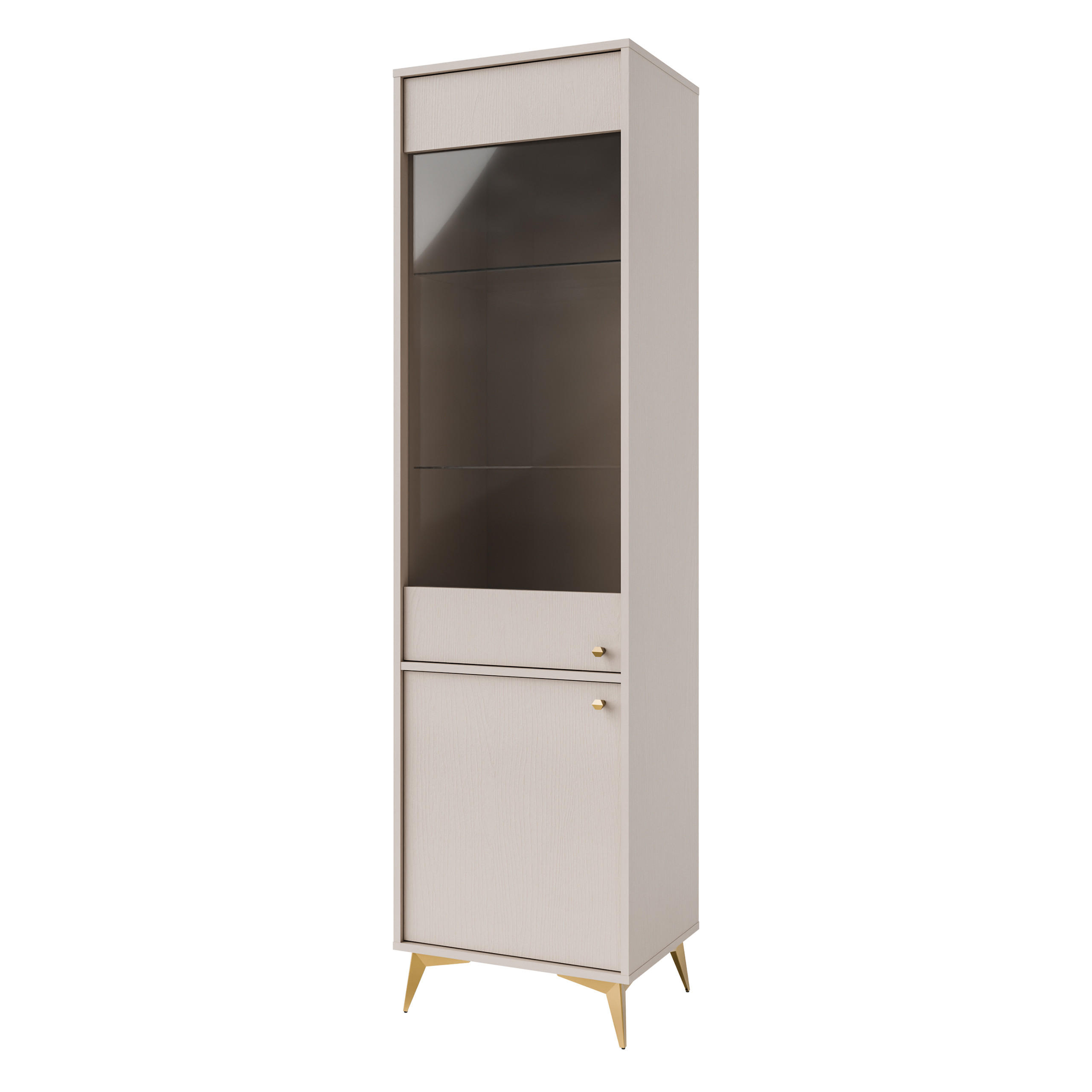 VITRINE in Beige - Beige, Holzwerkstoff (51.8/193.5/40.8cm) - MASSENO