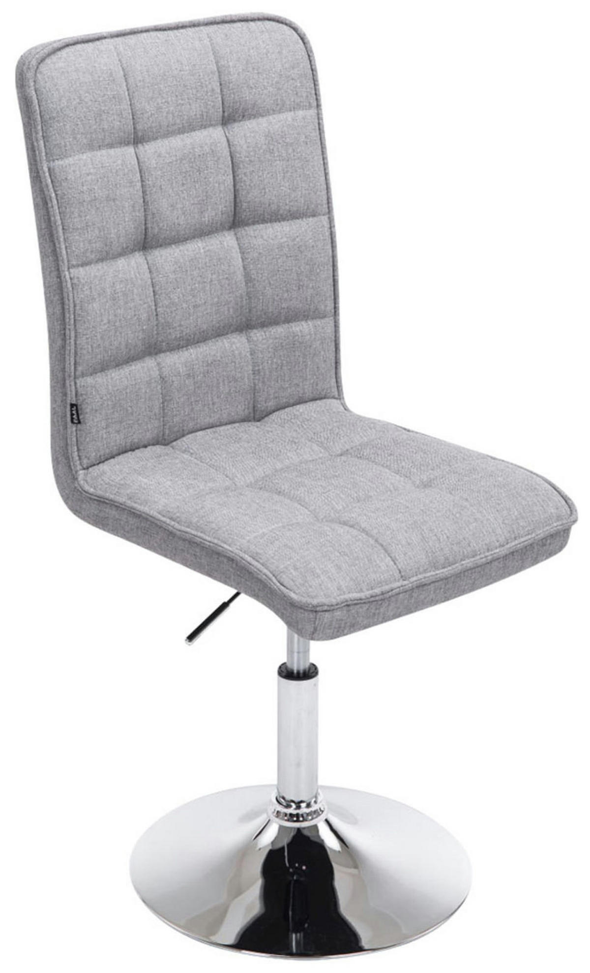 ESSZIMMERSTUHL 2er Set Stoff hellgrau - Chromfarben/Hellgrau, Textil/Metall (43/90/56cm) - CLP