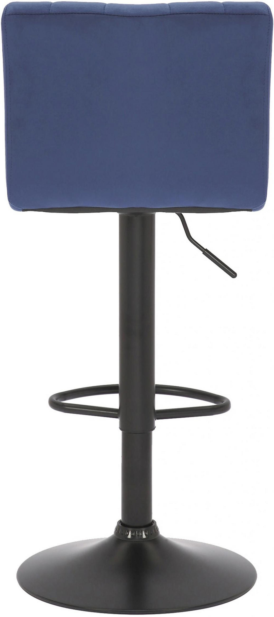 BARHOCKER Samt blau - Blau/Schwarz, Textil/Metall (41/87/49cm) - CLP