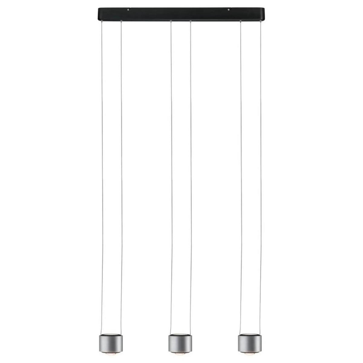 PENDELLEUCHTE Aldan Aluminium-gebürstet - Alufarben/Schwarz, Metall (5/5/8.5cm) - Paulmann