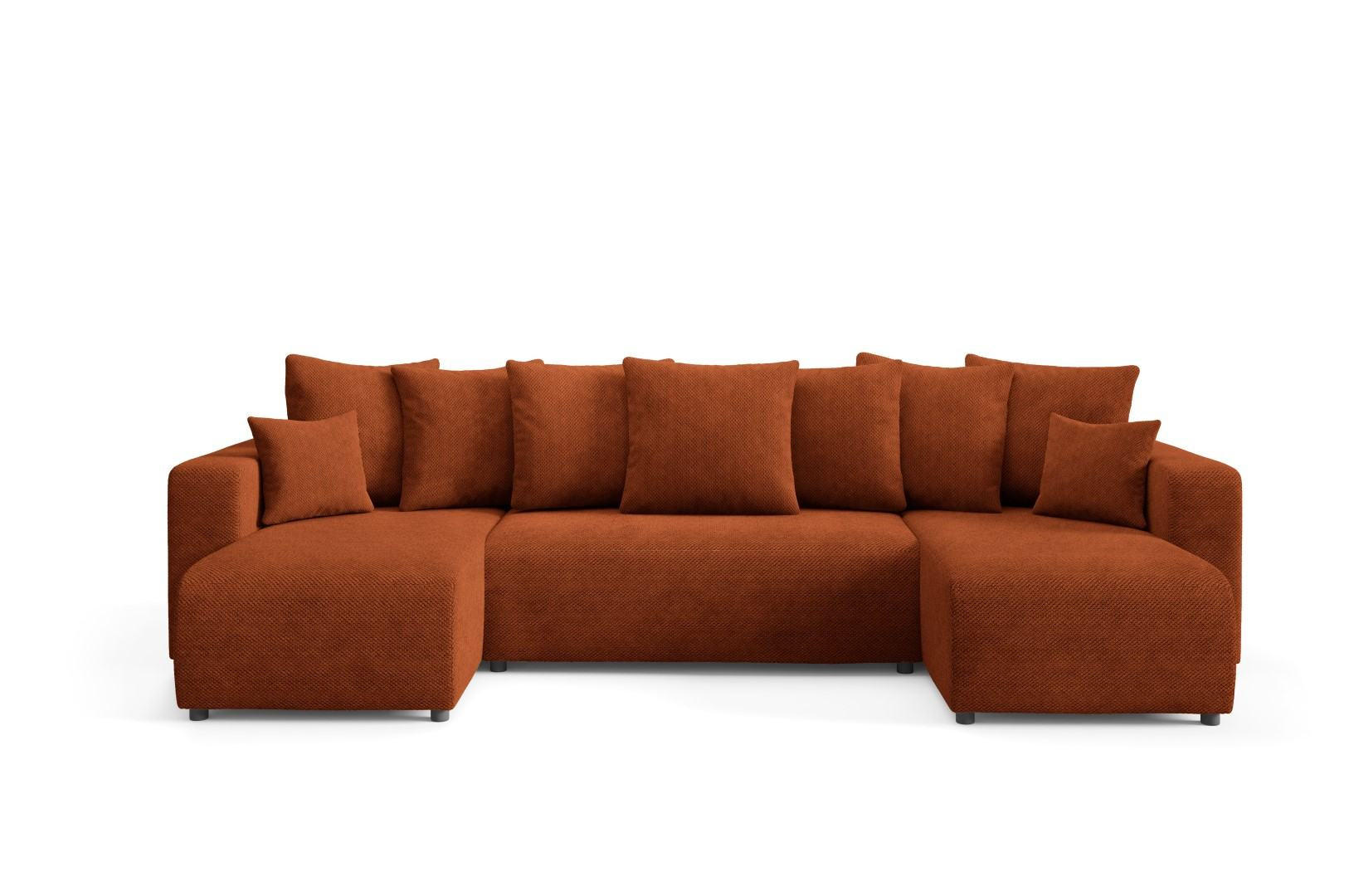 WOHNLANDSCHAFT mit Schlaffunktion Kupfer - Orange, Textil (318/88/145cm) - Furnisell