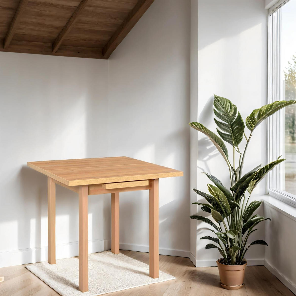 TISCH Max VII Grandson Eiche, Klapptisch mit Holz Beine - Eichefarben, Holz/Holzwerkstoff (80/80/76cm) - Bettso