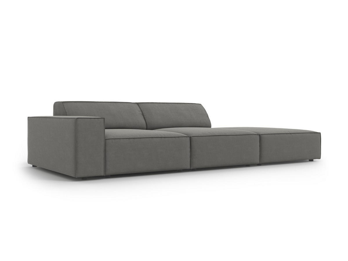 SOFA Jodie aus Samt hellgrau 3 Sitzplätze - Hellgrau, Textil (262/70/102cm) - Micadoni