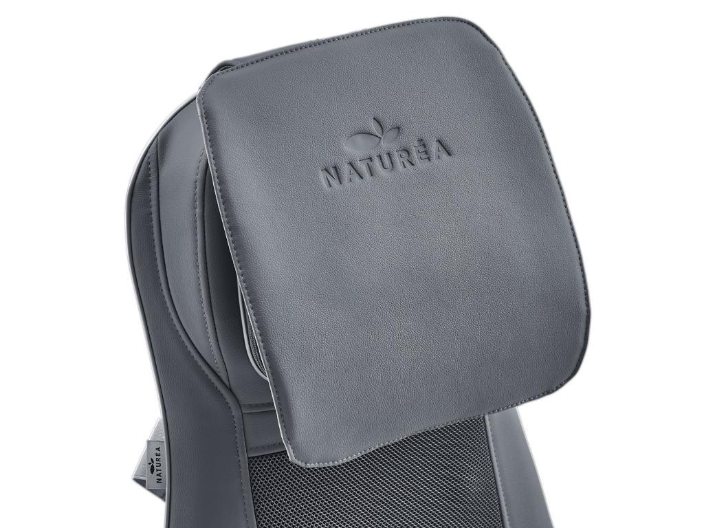 MASSAGESITZAUFLAGE - Kunstleder - Schwarz - APASIA - Grau, Leder (52/80/42cm) - Vente-Unique