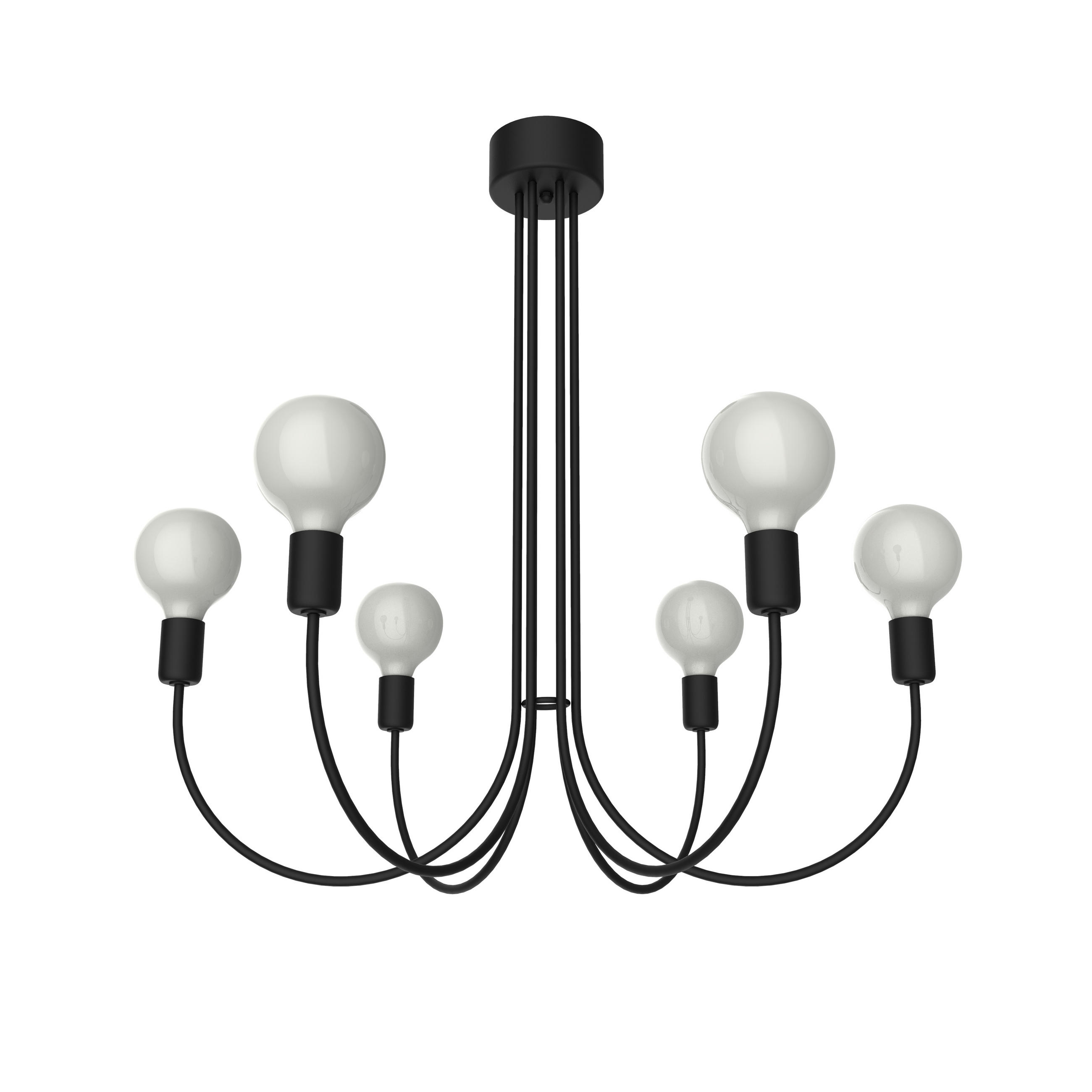 DECKENLEUCHTE Chandelier - Schwarz, Metall (60/60/60cm) - Lumicom