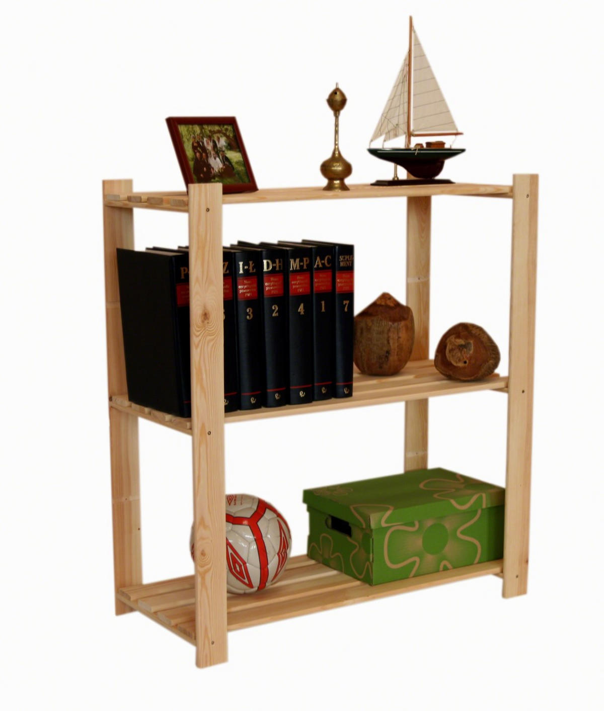 HOLZREGAL PINEPEAK 90x80x38cm 3 Fachboden 1,2cm dickes Kiefernholz Natur - Naturfarben, Holz (80/90/38cm) - PROREGAL