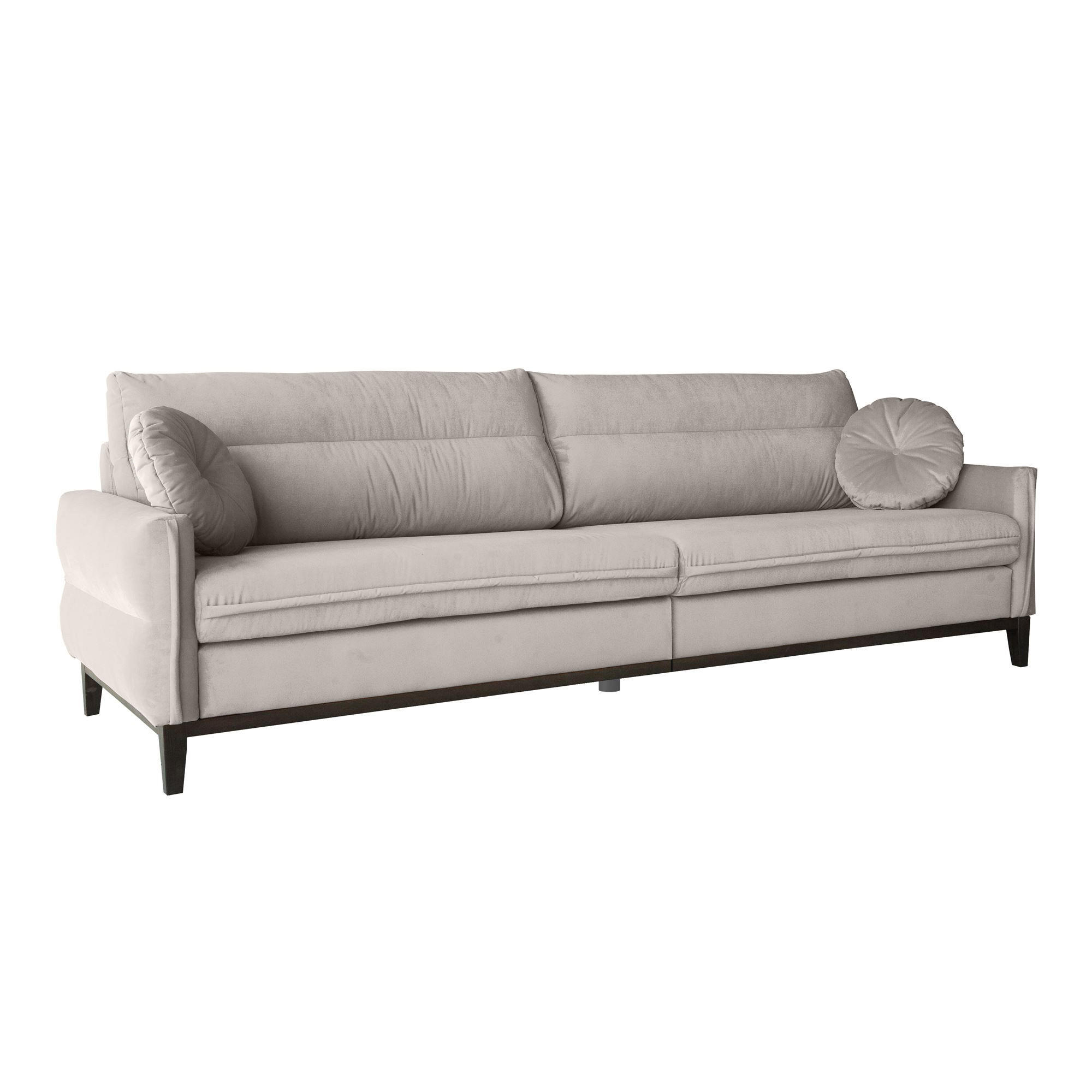 SOFA 3-SITZER Belweder 270 cm, Beige, Veloursstoff - Wengefarben/Beige, Holz/Textil (268/95/94cm) - Beautysofa