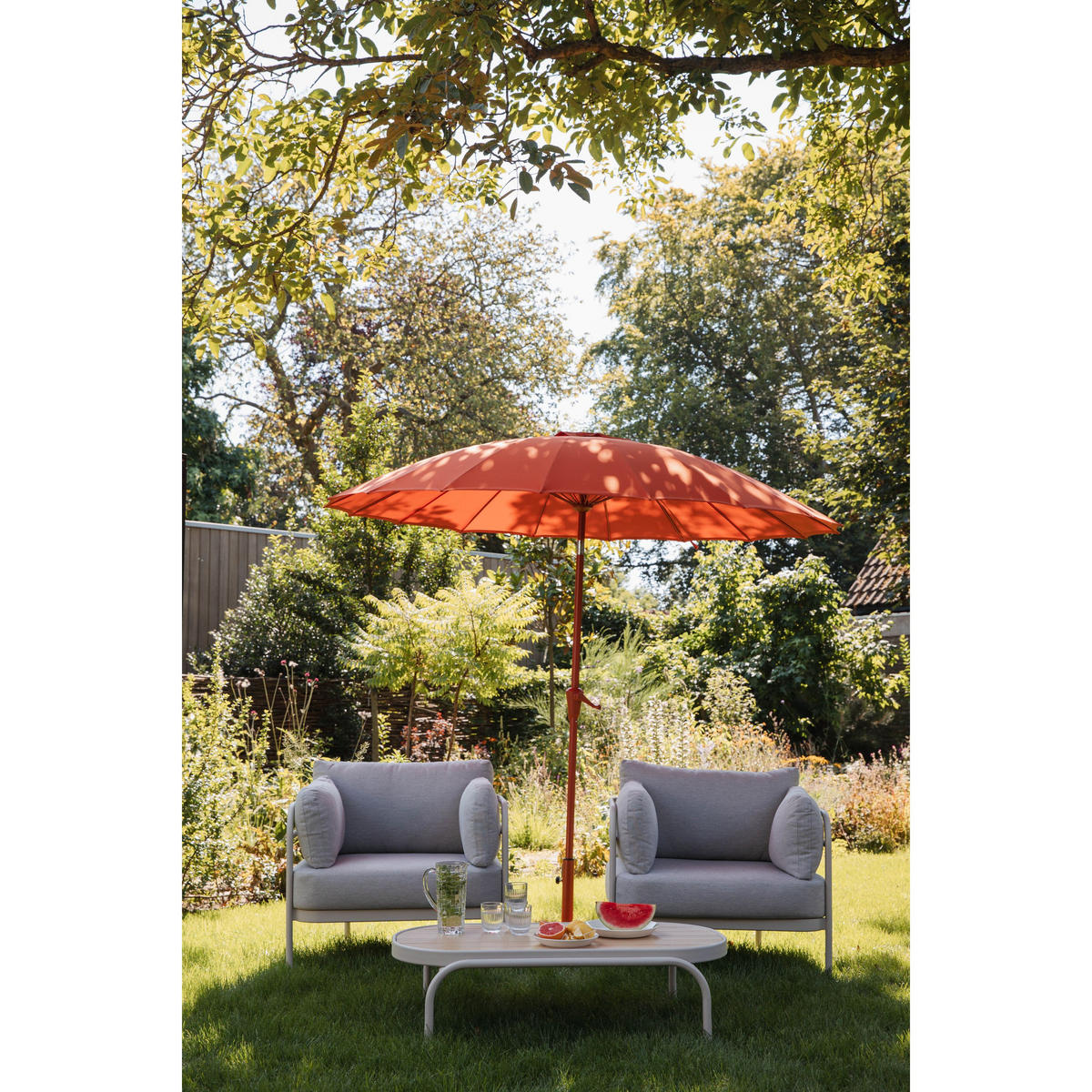 SONNENSCHIRM Sunshine mit Schutzhülle Rot - Rot, Kunststoff (250/250cm) - Zuiver