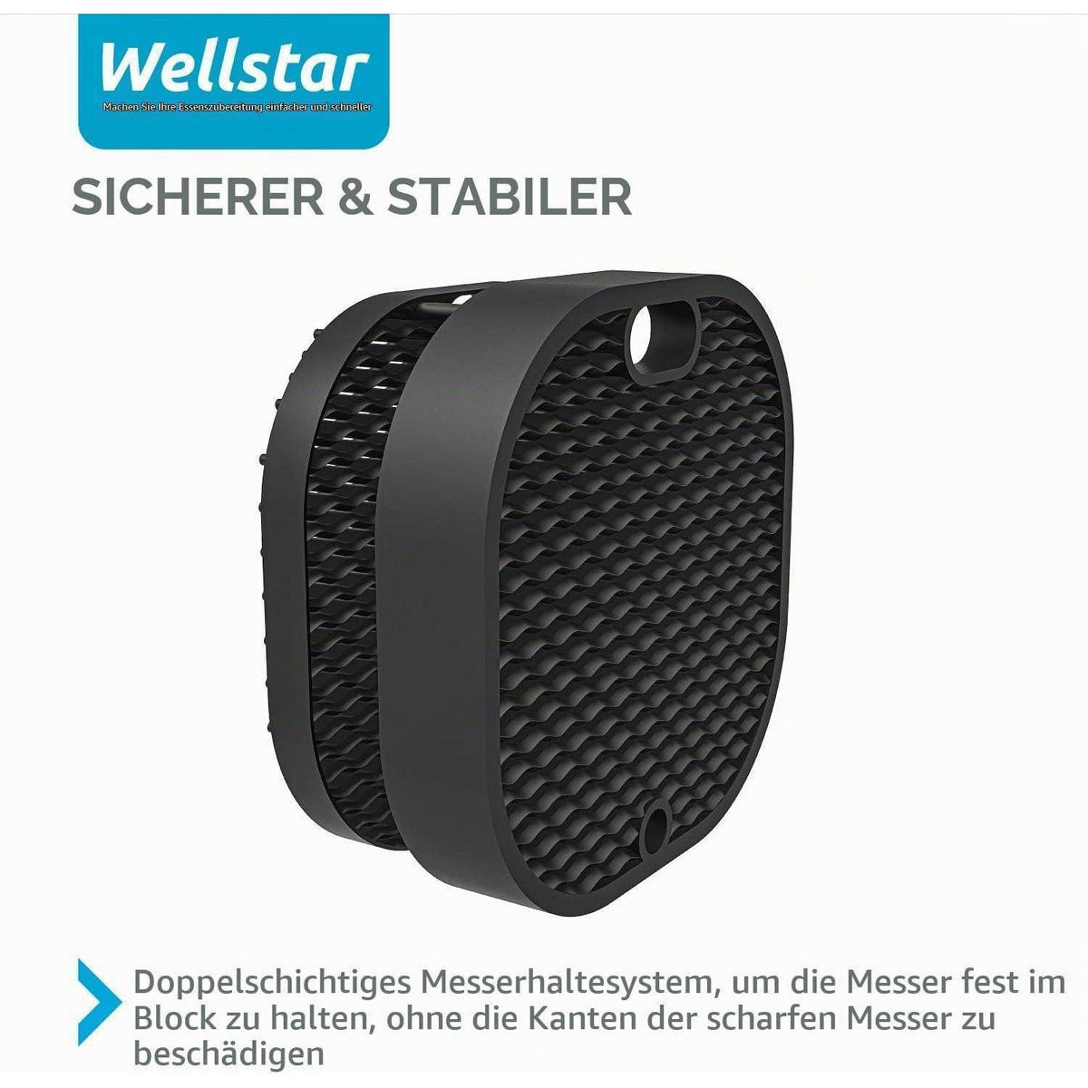 MESSERBLOCK unbestückt Weiß - Weiß, Kunststoff (14/22.4/14cm)