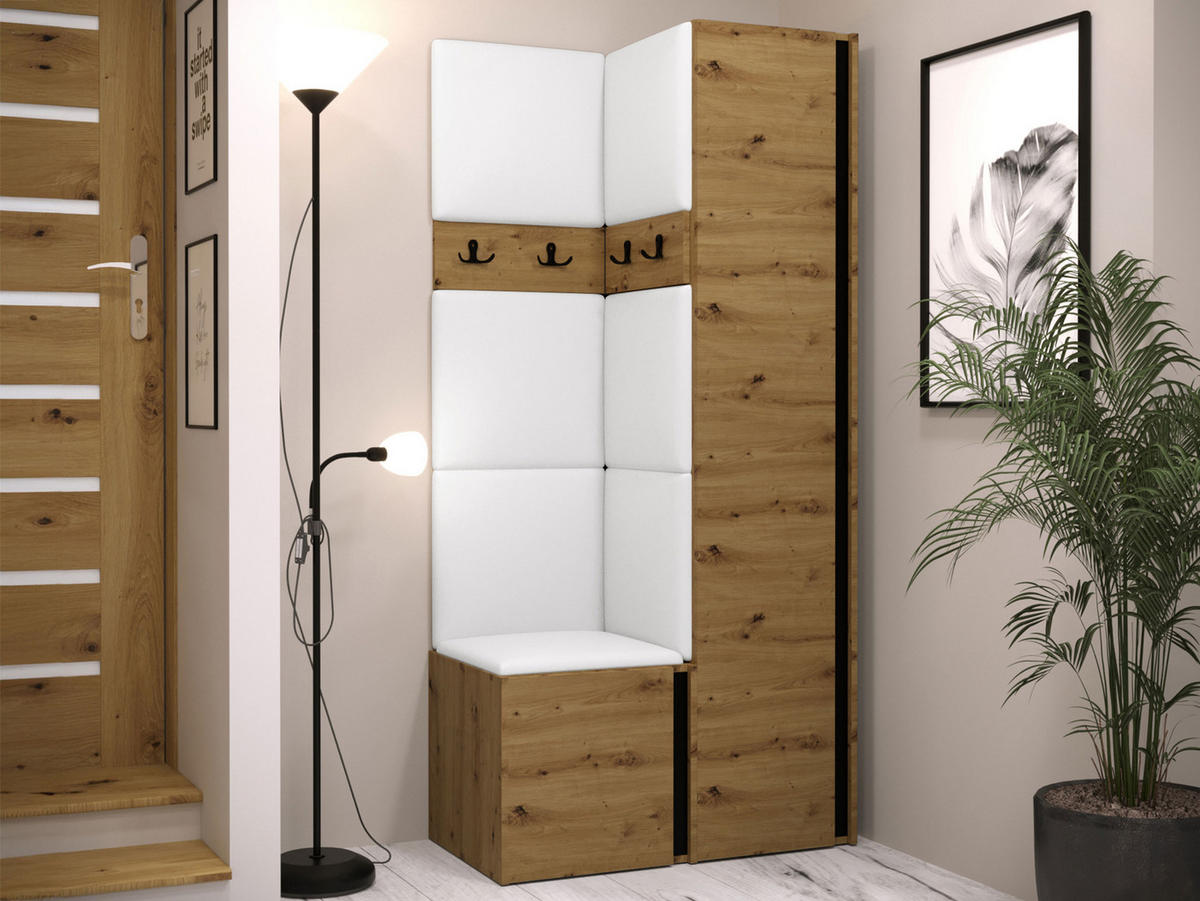 GARDEROBEN-SET Orion XXIV - Eiche Artisan/Weiß, Holzwerkstoff/Kunststoff (82/186/46cm) - MIRJAN24