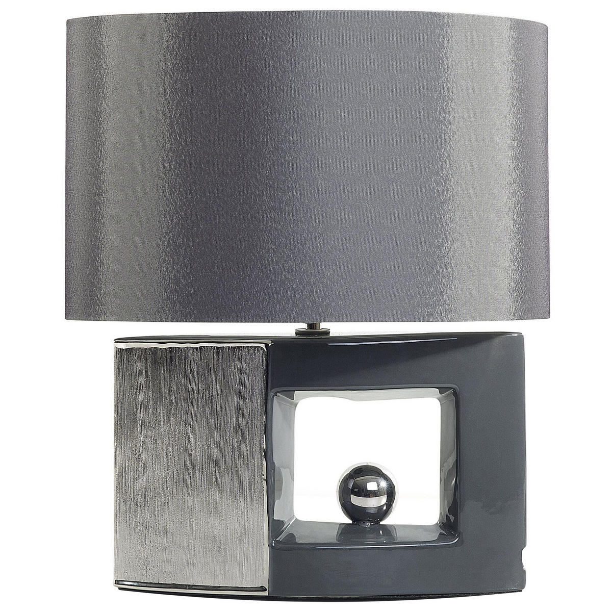 TISCHLAMPE Duero 38/38/48 cm - Grau, Keramik (38/38/48cm) - Beliani