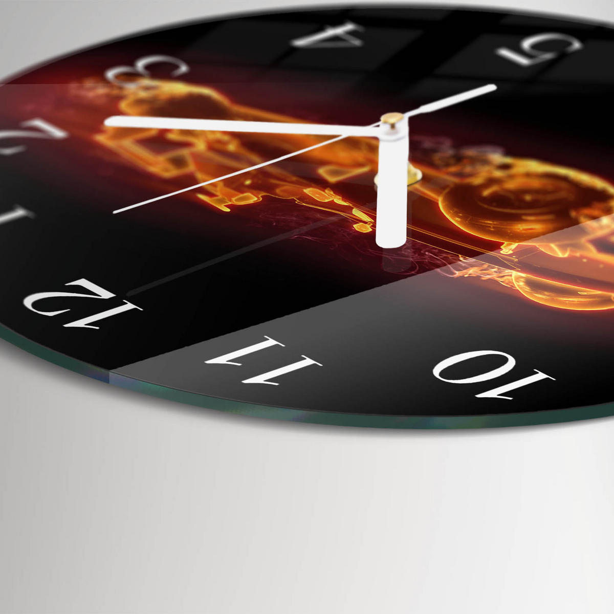 WANDUHR fi30 cm - Schrott - Orange, Glas (30/30/0.4cm) - TULUP