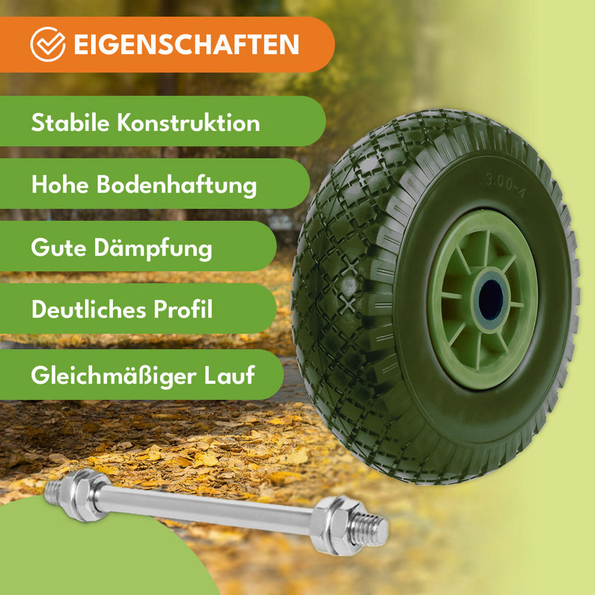 SCHUBKARRENRAD 2er Set Schwarz - Schwarz Hochglanz, Kunststoff (39/39/9.5cm) - KRUMAD