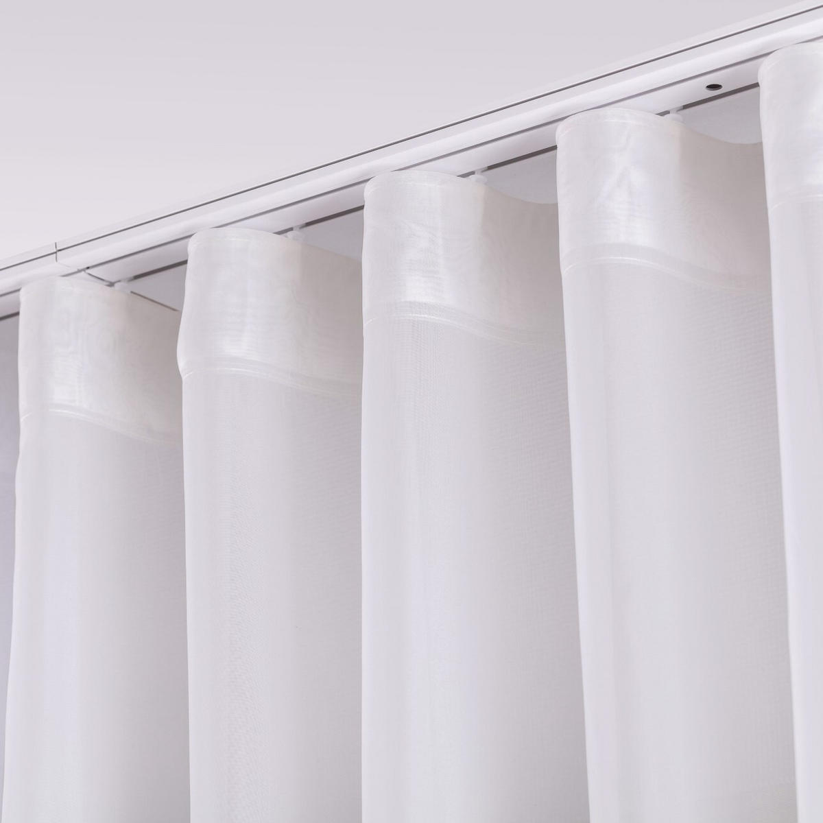 WELLENGARDINE Voile mit Bleiband, ecru, 300x265 cm - Weiß, Textil (300/265cm) - Dekoria