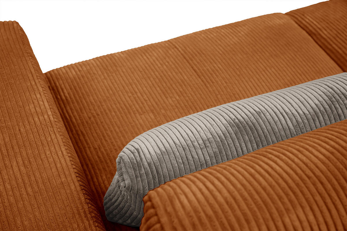 SOFA OLI 3-Sitzer, orange - Orange, Holz/Textil (208/91/108cm) - Courtois Laville