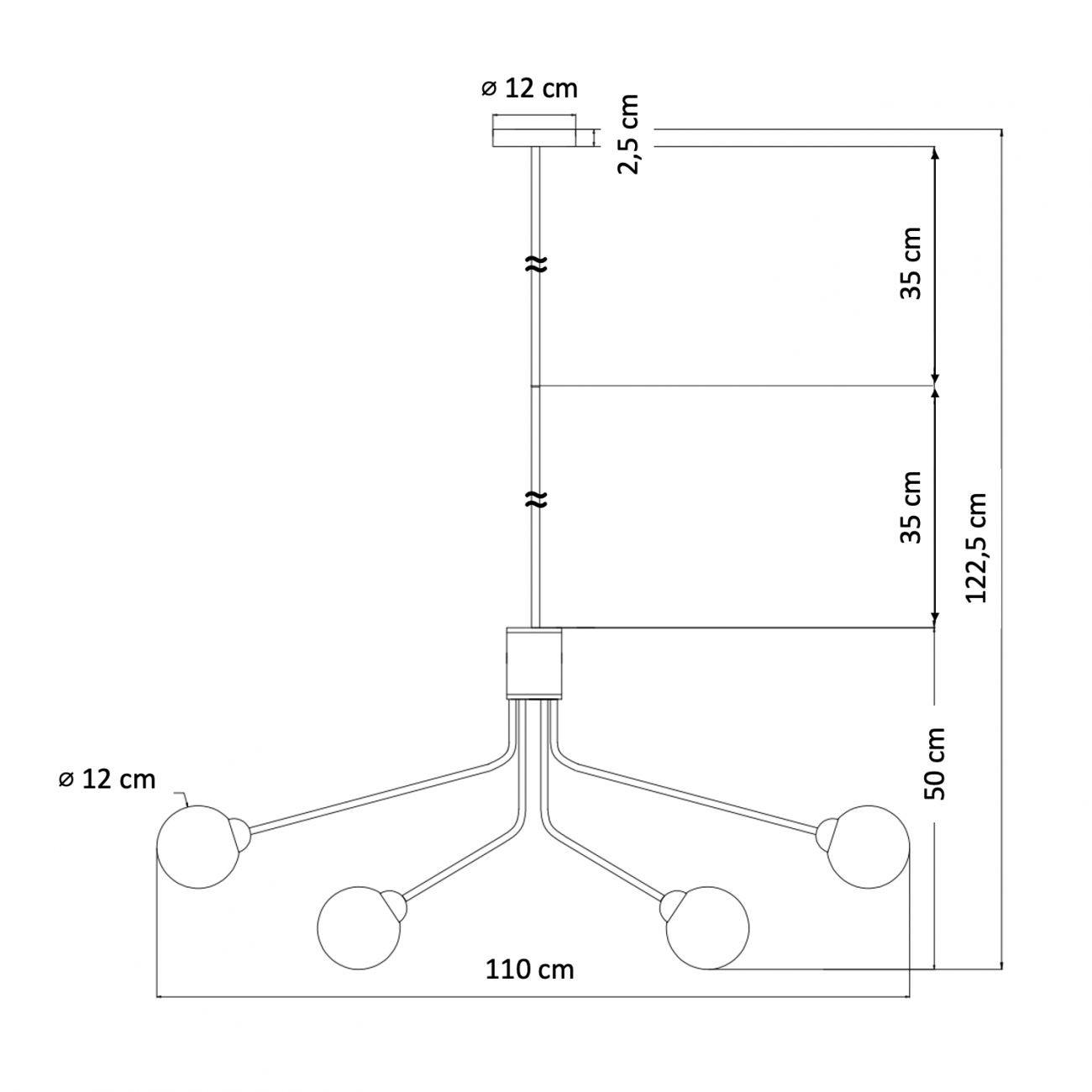 KRONLEUCHTER Audrey, Schwarz und weiß, 50cm - Weiß, Glas (50/110/50cm) - KOSILUM