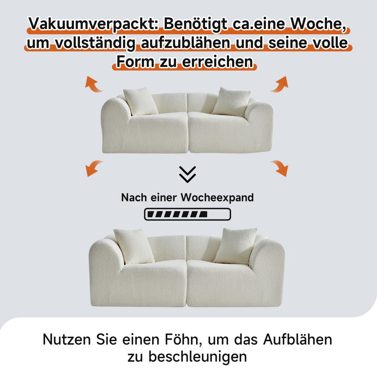2-SITZER Sofa Samt mit 2 Kissen 193/87/67 cm Beige - Beige, Textil (87/67/193cm) - Redom