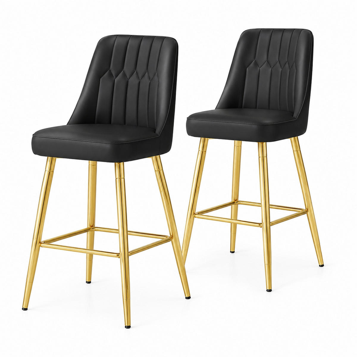 BARHOCKER 2er-Set 100 cm Schwarz mit Metallgestell - Schwarz, Metall (45/100/42cm) - MIVRAY