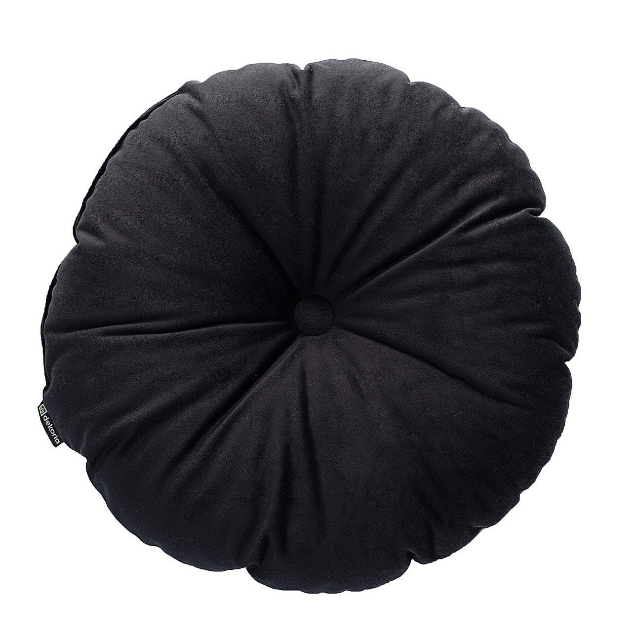 KISSEN Velvet rund, schwarz, 37cm - Schwarz, Textil (37cm) - Dekoria
