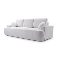 BETTSOFA FILO Weiß Bucle-Stoff mit Schlaffunktion - Weiß, Textil (110/94/248cm) - MASSENO