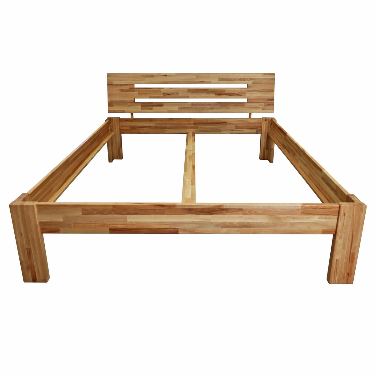 BUBEMA Solo – Massives Bett aus Kernbuche in Naturoptik, Größe: 180 x 200 cm, Kopfteil: Nr. 2 - Braun, Holz (180/200cm) - Betten-ABC