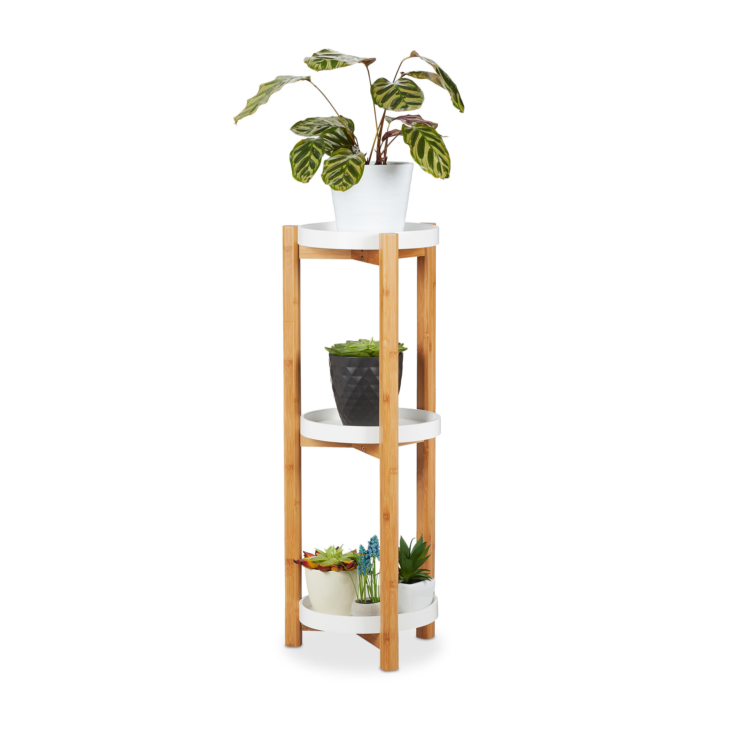 BLUMENREGAL - Hellbraun, Holz/Holzwerkstoff (30/79/30cm) - Relaxdays