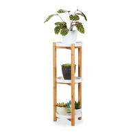 BLUMENREGAL - Hellbraun, Holz/Holzwerkstoff (30/79/30cm) - Relaxdays